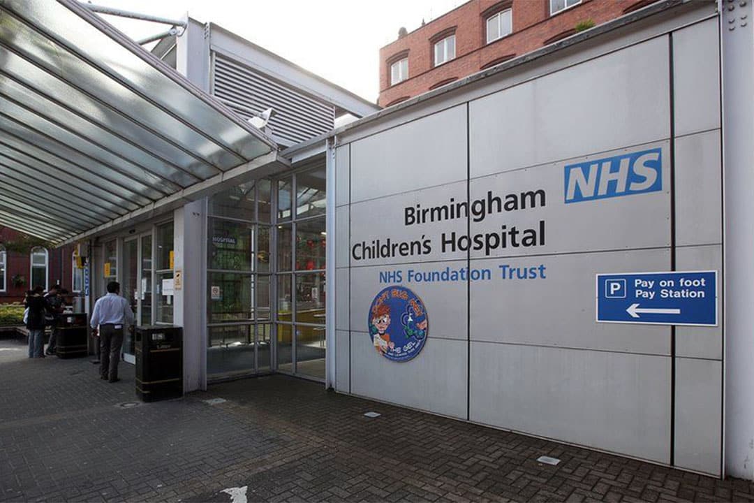 Outside of Birmingham Children's Hospital