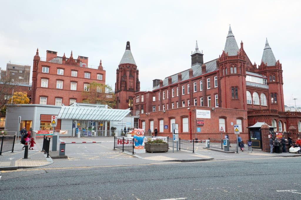 Outside of Birmingham Children's Hospital