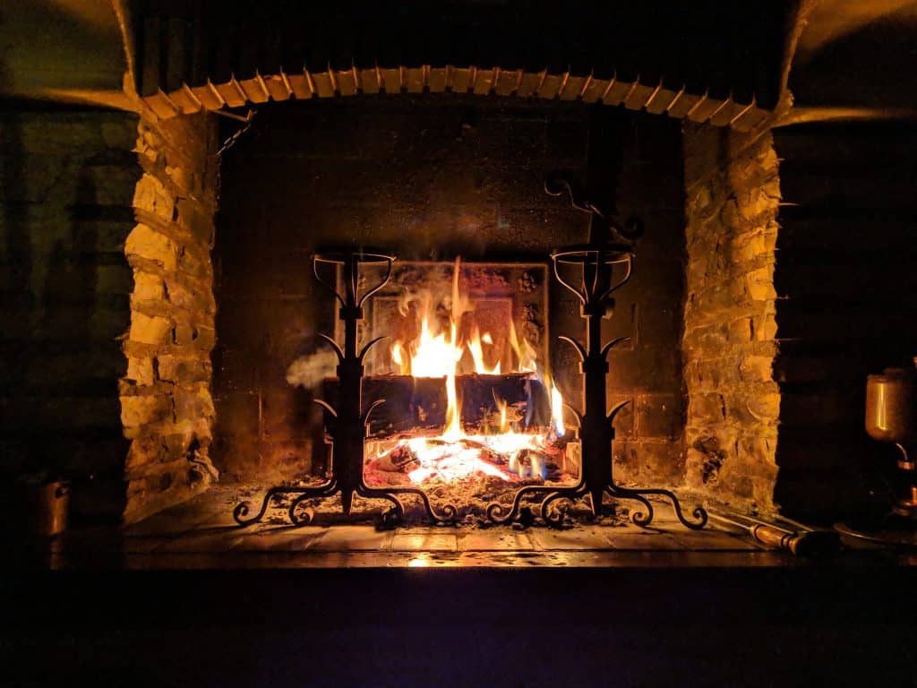 Open fireplace fire hazard